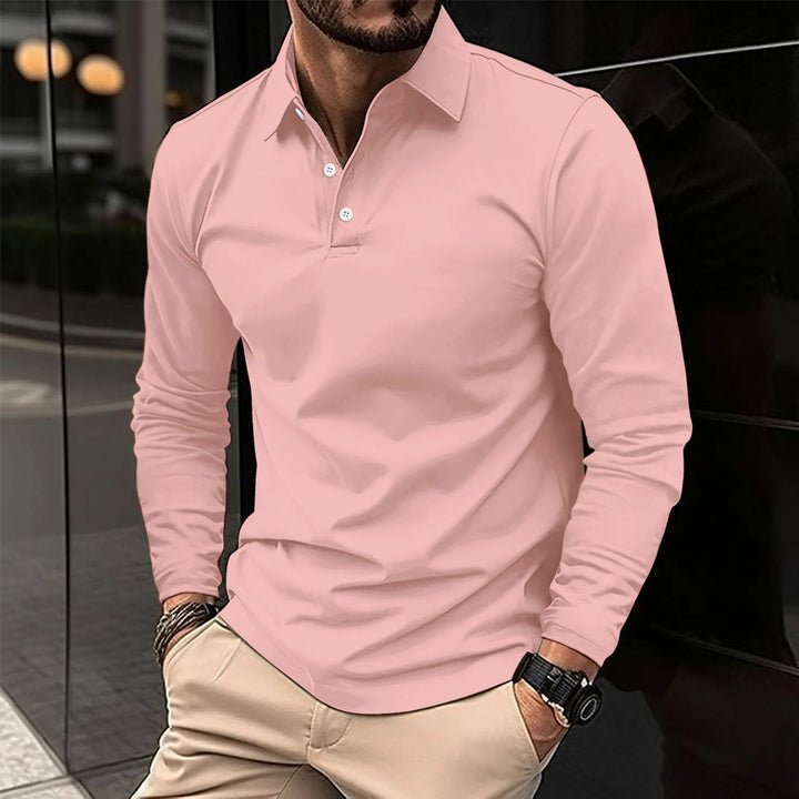 Jack Casual Comfortable Long-Sleeved Polo T-Shirt