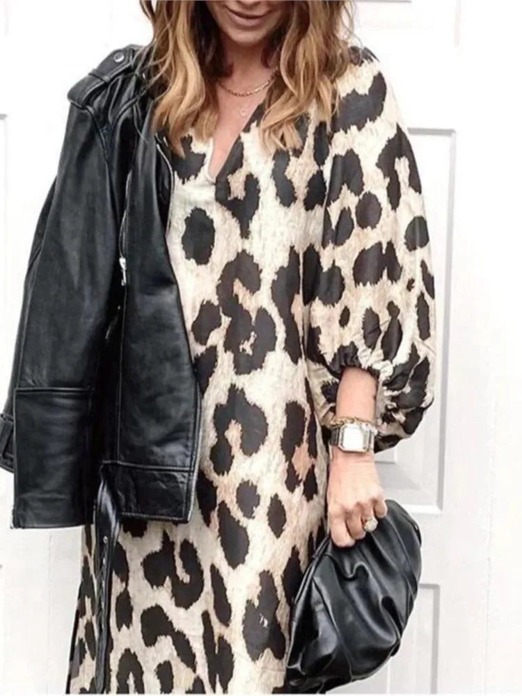Zeina Leopard Print Dress