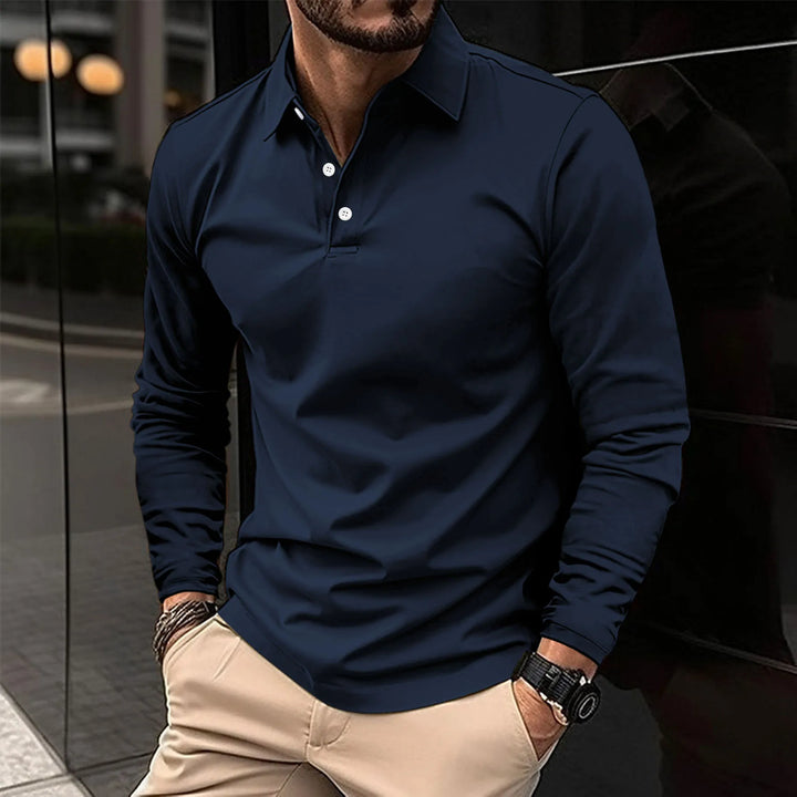 Jack Casual Comfortable Long-Sleeved Polo T-Shirt