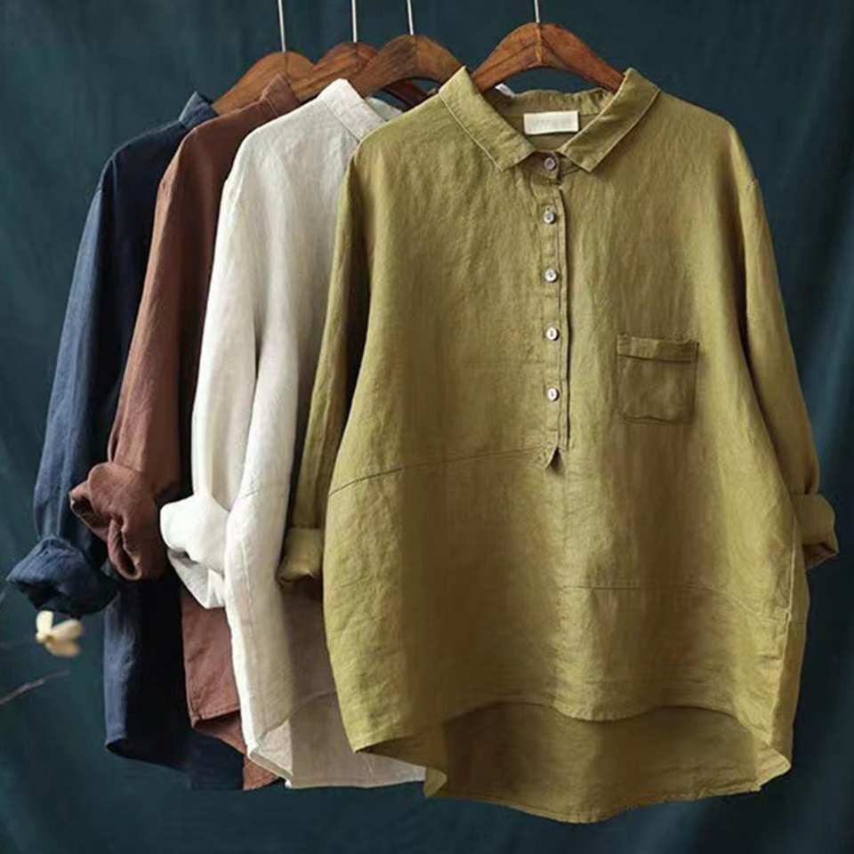 Kiona Long Sleeve and Front Pocket Shirt with Buttons