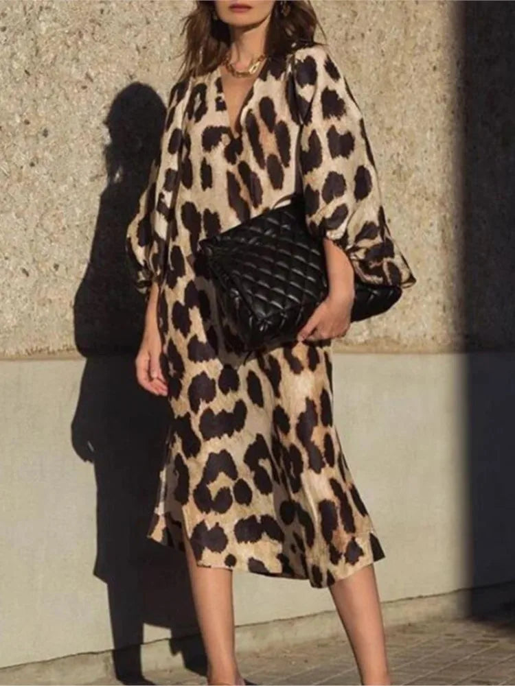 Zeina Leopard Print Dress