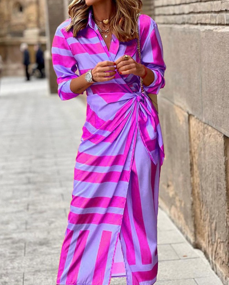 Maya Printed Wrap Dress