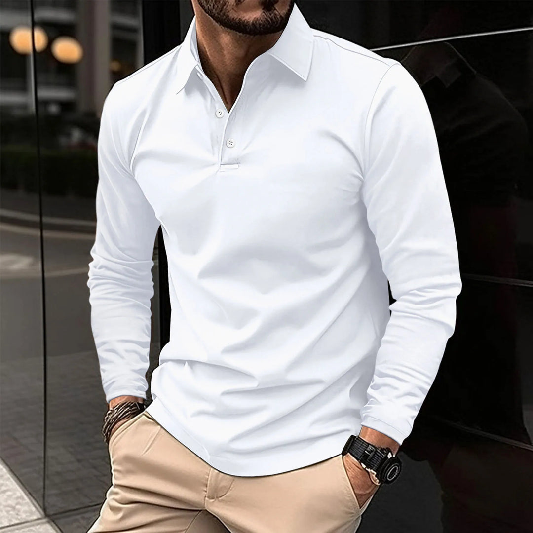 Jack Casual Comfortable Long-Sleeved Polo T-Shirt