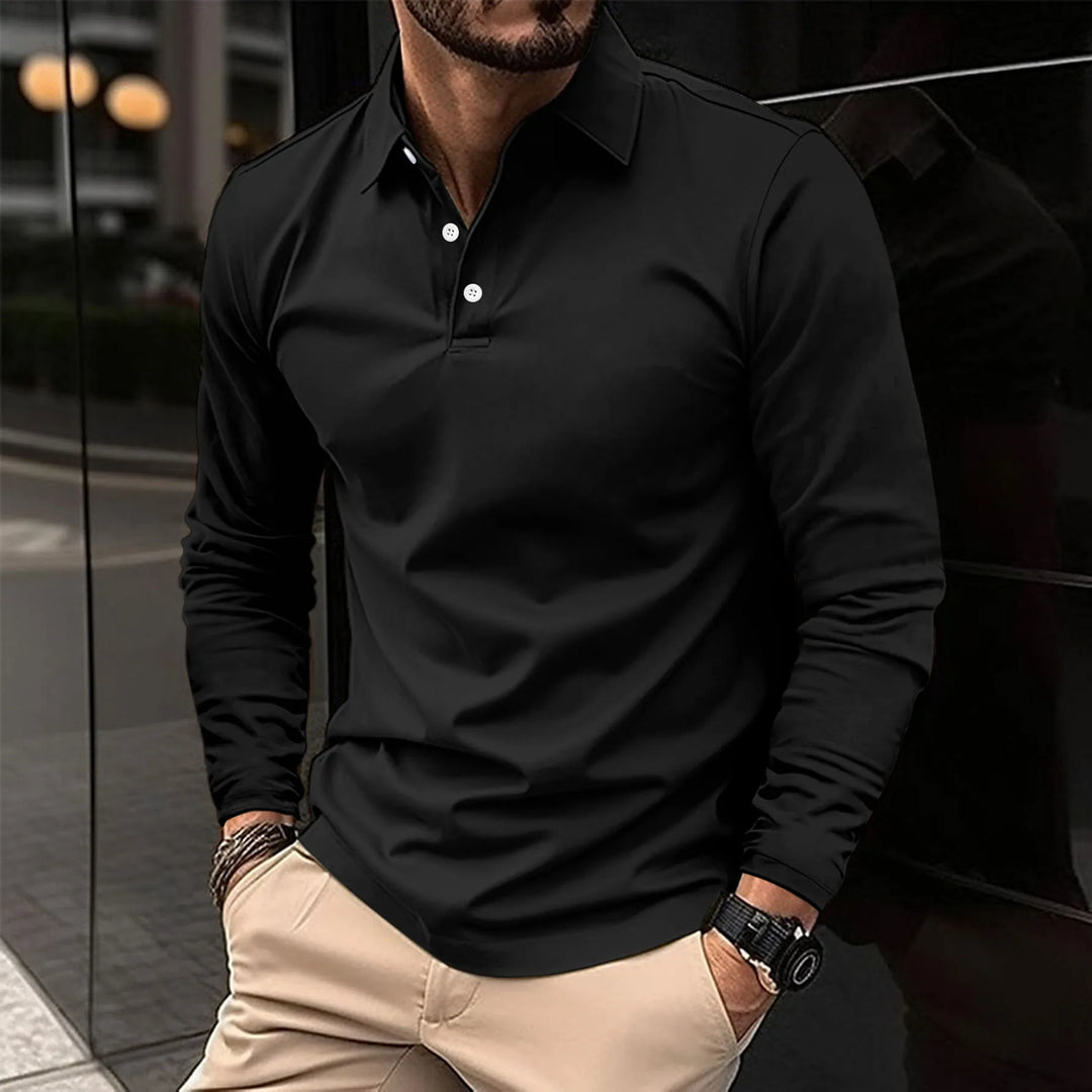 Jack Casual Comfortable Long-Sleeved Polo T-Shirt