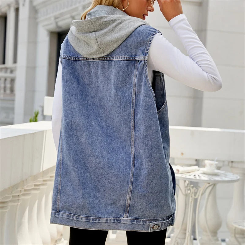 Ada Hooded Denim Vest