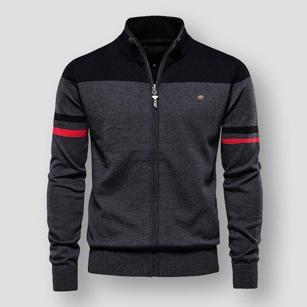 Mike Retro Striped Bomber Jacket