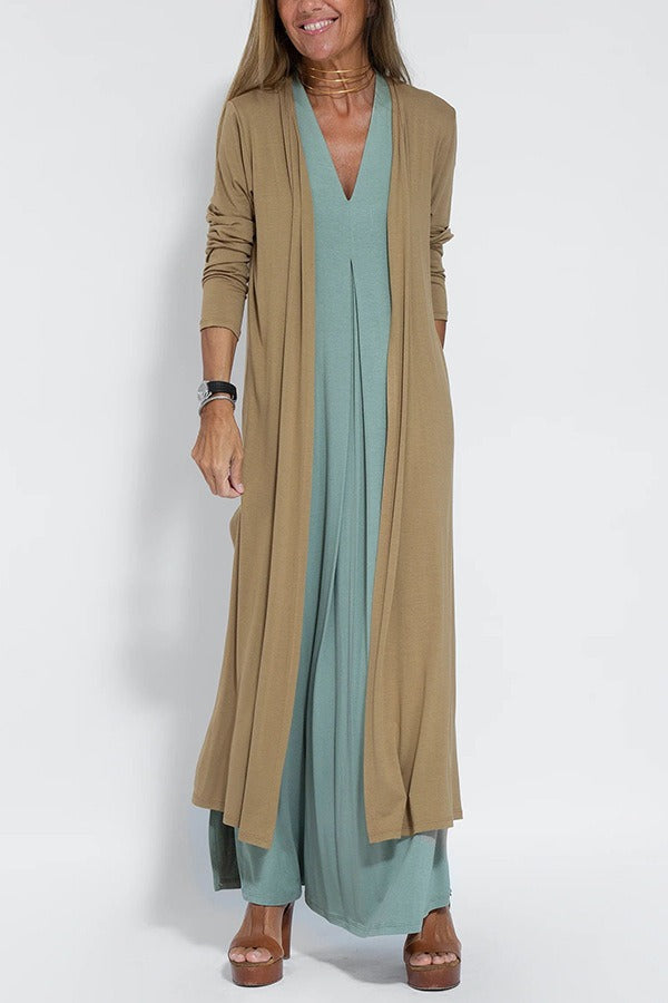 Clara Elegant long dress + matching cardigan FREE