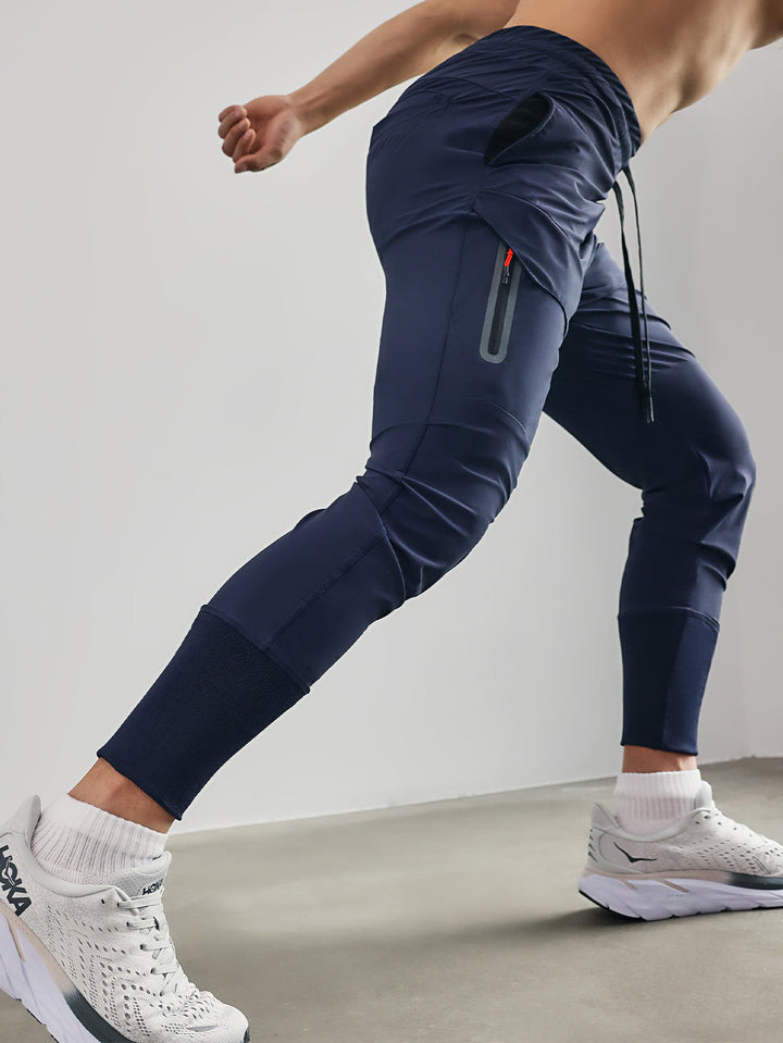 High-waisted ribbed cargo joggers
