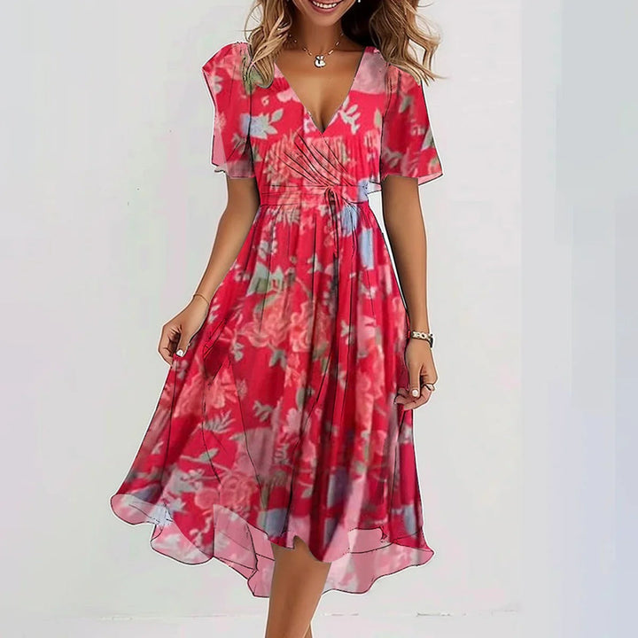 Rosa Abstract Midi Dress