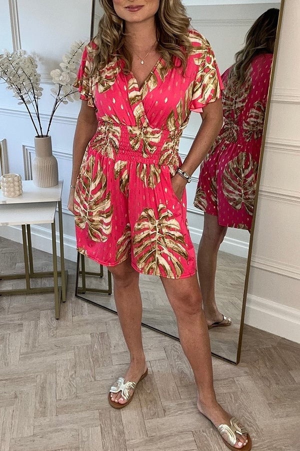 Ella Leafy Print Romper