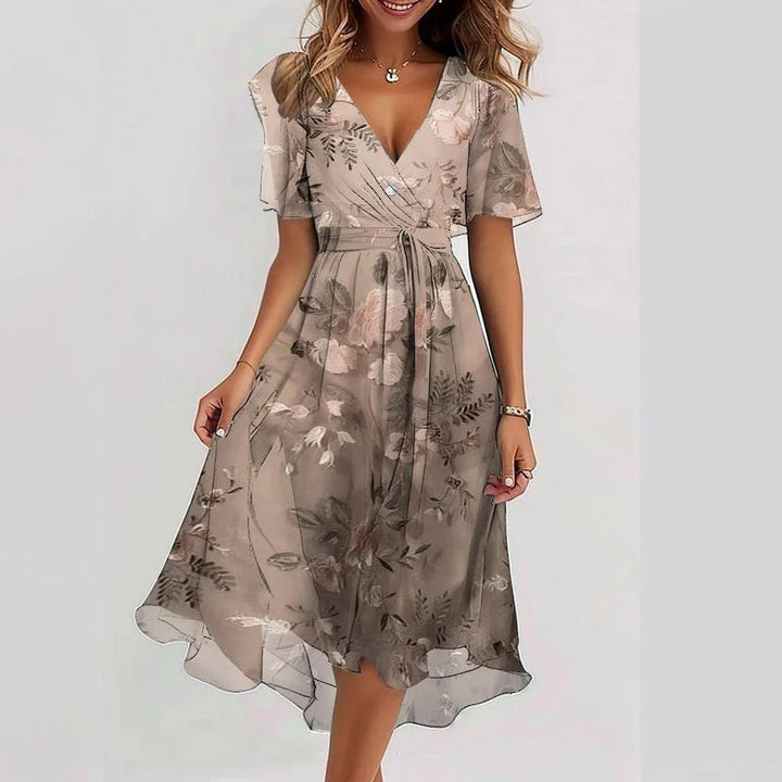 Rosa Abstract Midi Dress