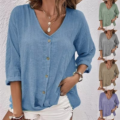 Kiana Loose V-Neck Shirt