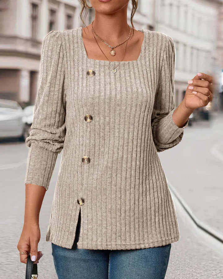 Milea Chic Top With Square Collar