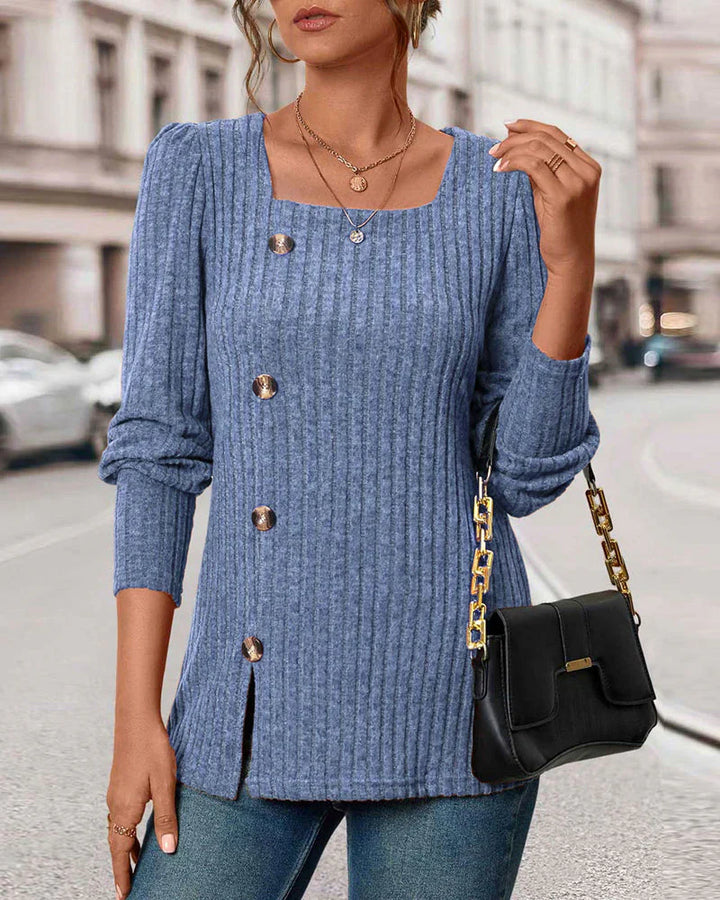Milea Chic Top With Square Collar