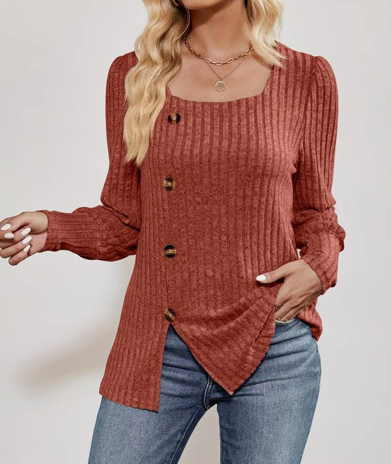 Milea Chic Top With Square Collar