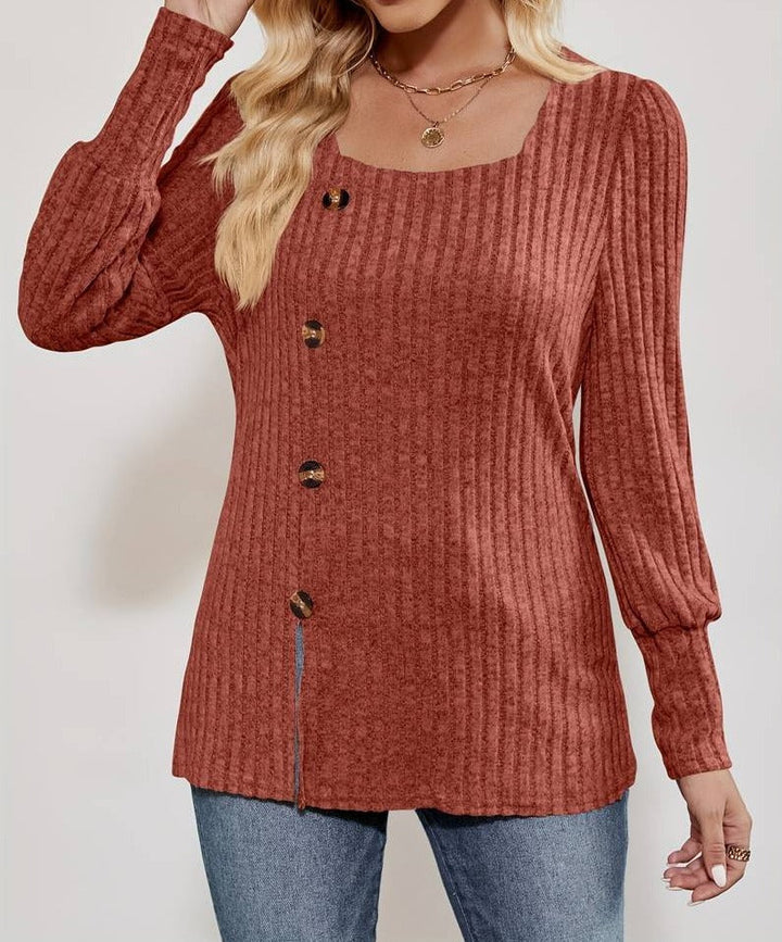 Milea Chic Top With Square Collar