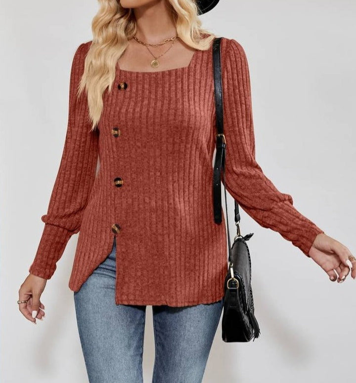 Milea Chic Top With Square Collar
