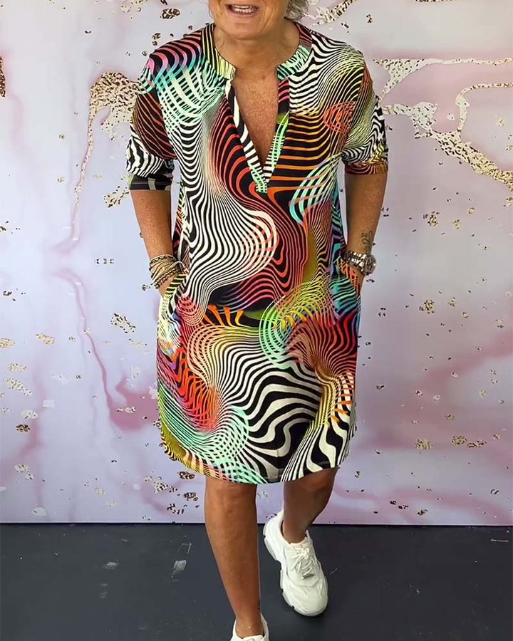 Dalia Vibrant Patterned Dress