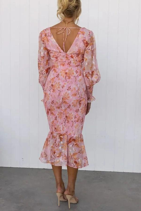 Roxanne Floral Ruffle Midi Dress