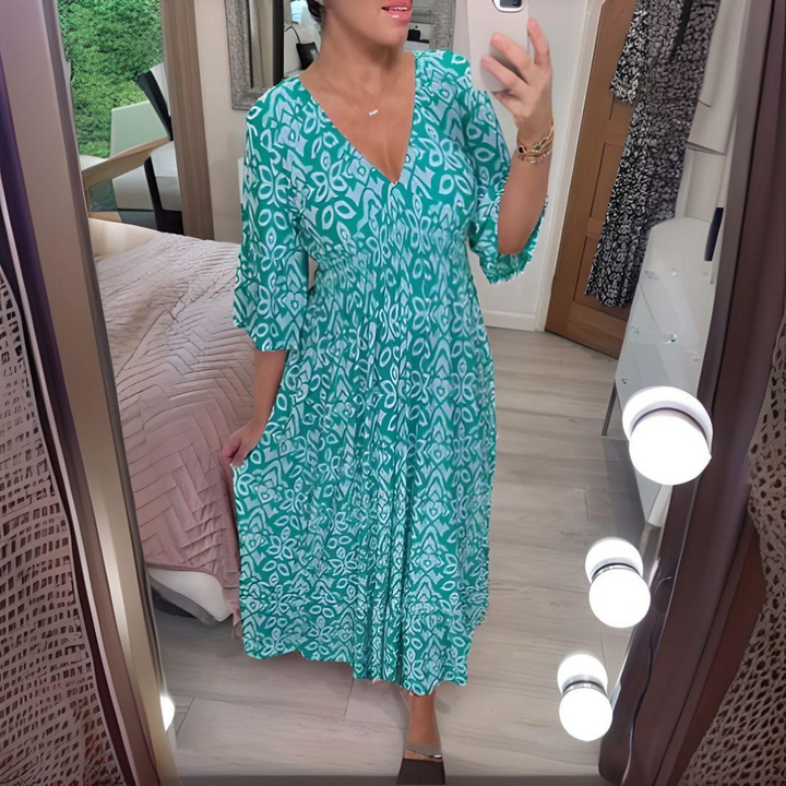 Azure Boho Printed Dress