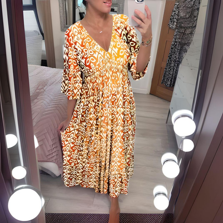 Azure Boho Printed Dress