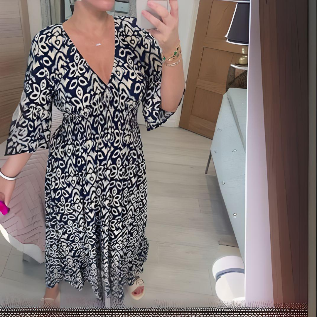 Azure Boho Printed Dress