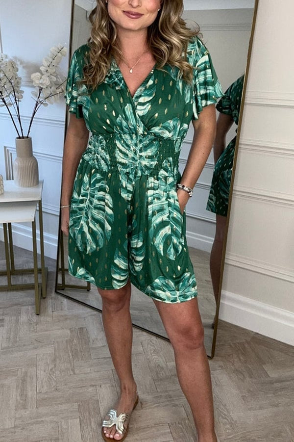 Ella Leafy Print Romper