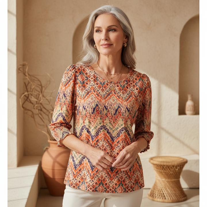 Kiana Printed Charm Top