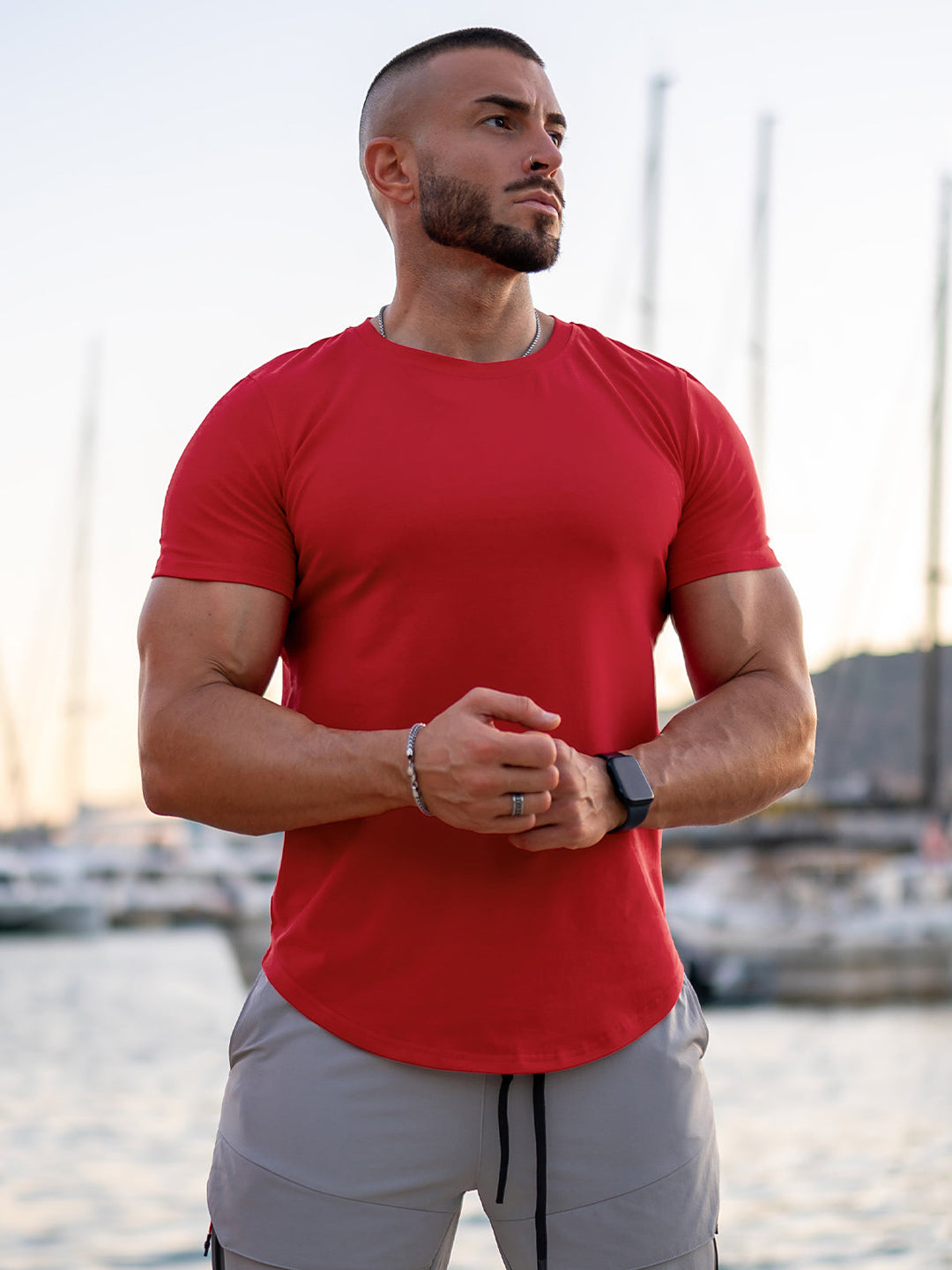 Men’s Premium Crewneck T-Shirt in Stretch Cotton