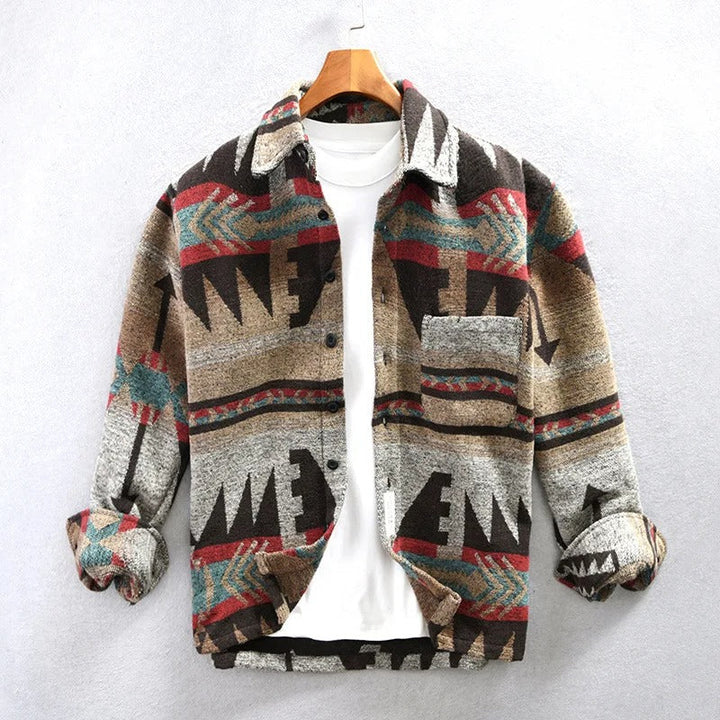 Erik Stylish Tribal Print Button-Down Shirt
