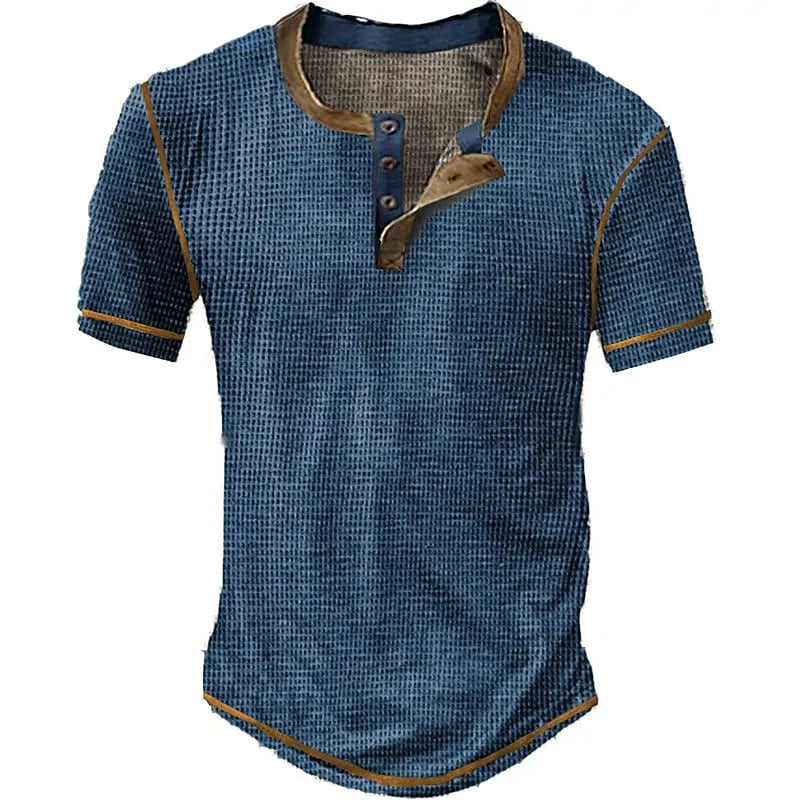 Tristan Classic Round Neck T-Shirt with Buttons