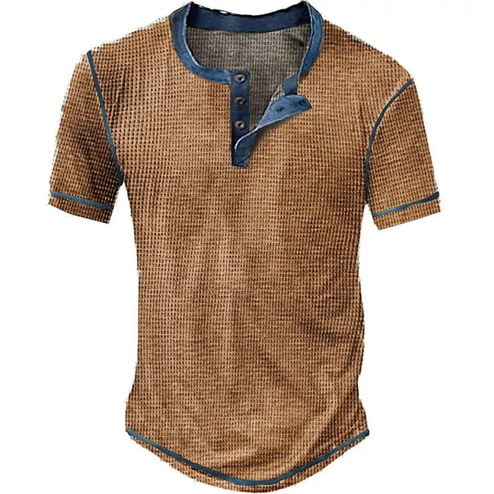 Tristan Classic Round Neck T-Shirt with Buttons